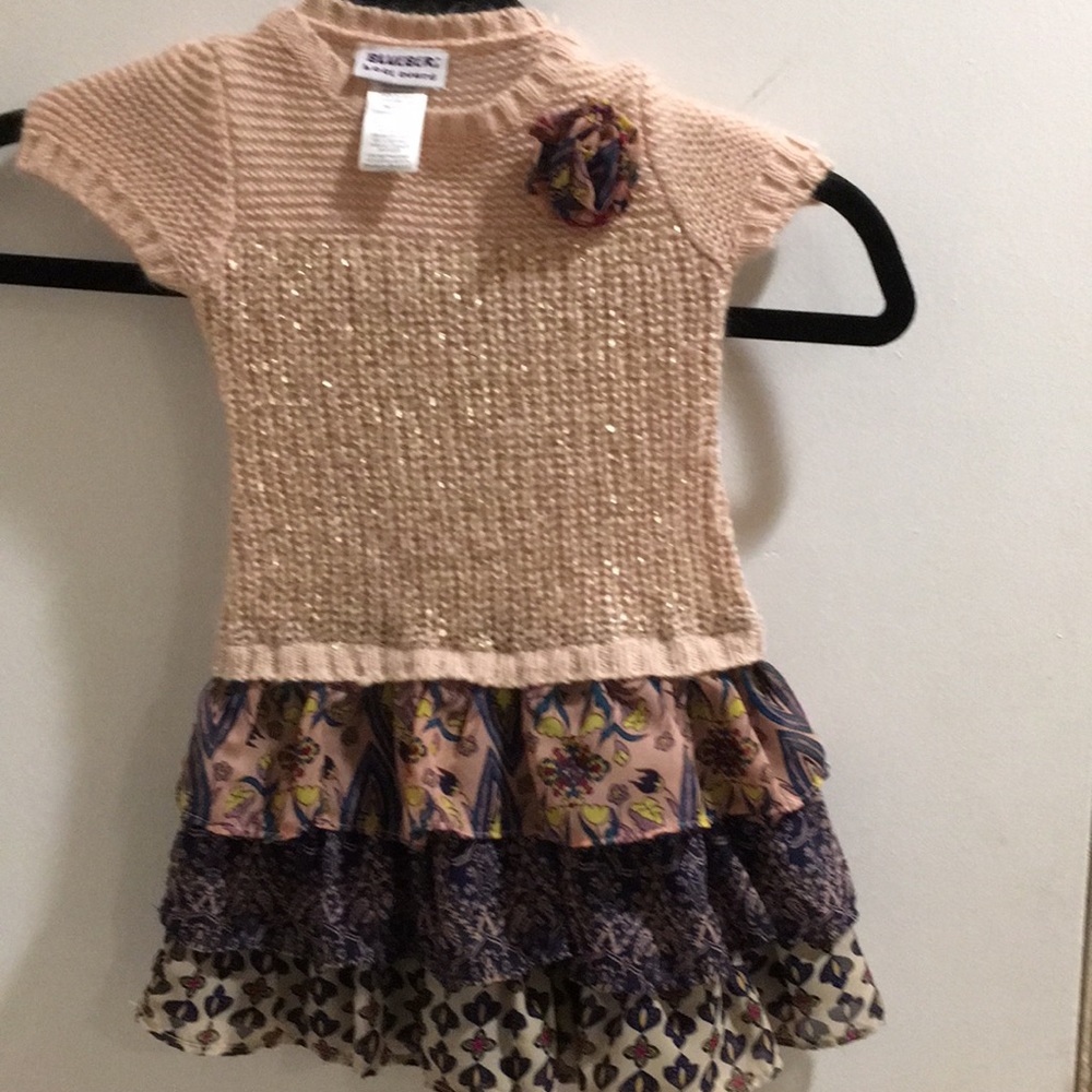 Little girls short sleeve ruffle dress